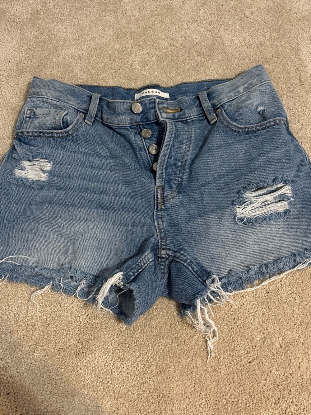 PacSun Distressed Light Blue Denim Jean Shorts